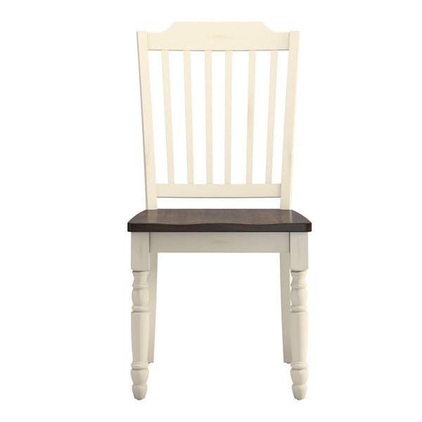 Homelegance Austin Rubberwood Dining Chair Set with Slatted Back and Two-tone Traditional Finish Antique White / Cherry 1393SB-SWH(3A)