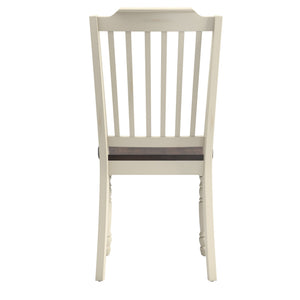 Austin Rubberwood Dining Chair Set with Slatted Back and Two-tone Traditional Finish