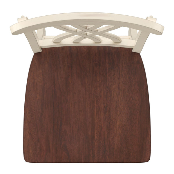 Austin Rubberwood Counter Stools Set of Two with Ornate Carved Open Back Design
