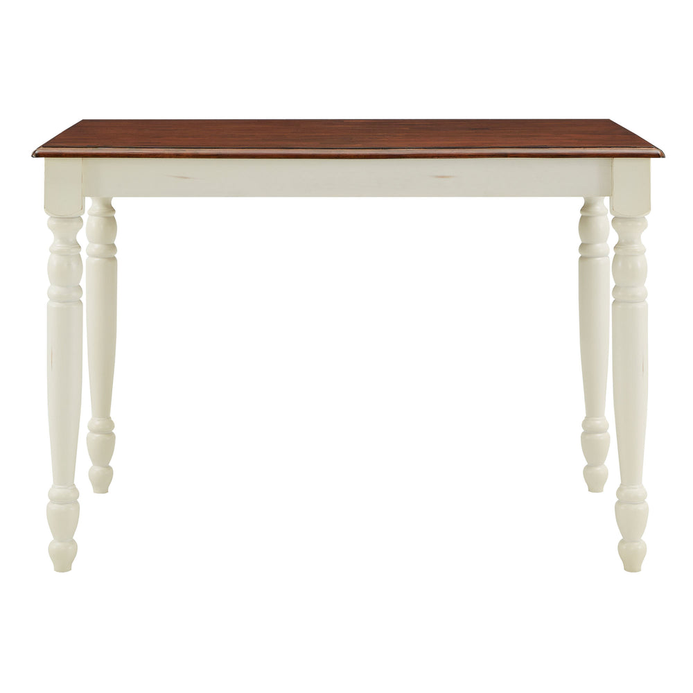 Homelegance Austin Solid Rubberwood Counter Dining Table with Distressed Finish for Kitchen Spaces Antique White / Cherry 1393W-36(MTL)