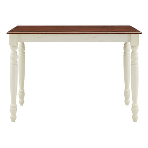 Homelegance Austin Solid Rubberwood Counter Dining Table with Distressed Finish for Kitchen Spaces Antique White / Cherry 1393W-36(MTL)