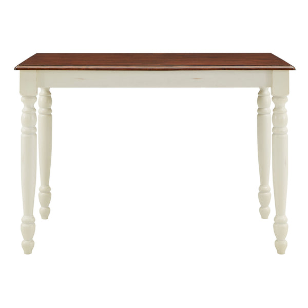 Homelegance Austin Solid Rubberwood Counter Dining Table with Distressed Finish for Kitchen Spaces Antique White / Cherry 1393W-36(MTL)