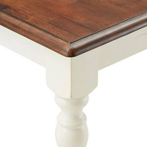 Austin Solid Rubberwood Counter Dining Table with Distressed Finish for Kitchen Spaces
