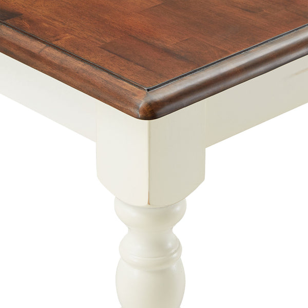 Austin Solid Rubberwood Counter Dining Table with Distressed Finish for Kitchen Spaces