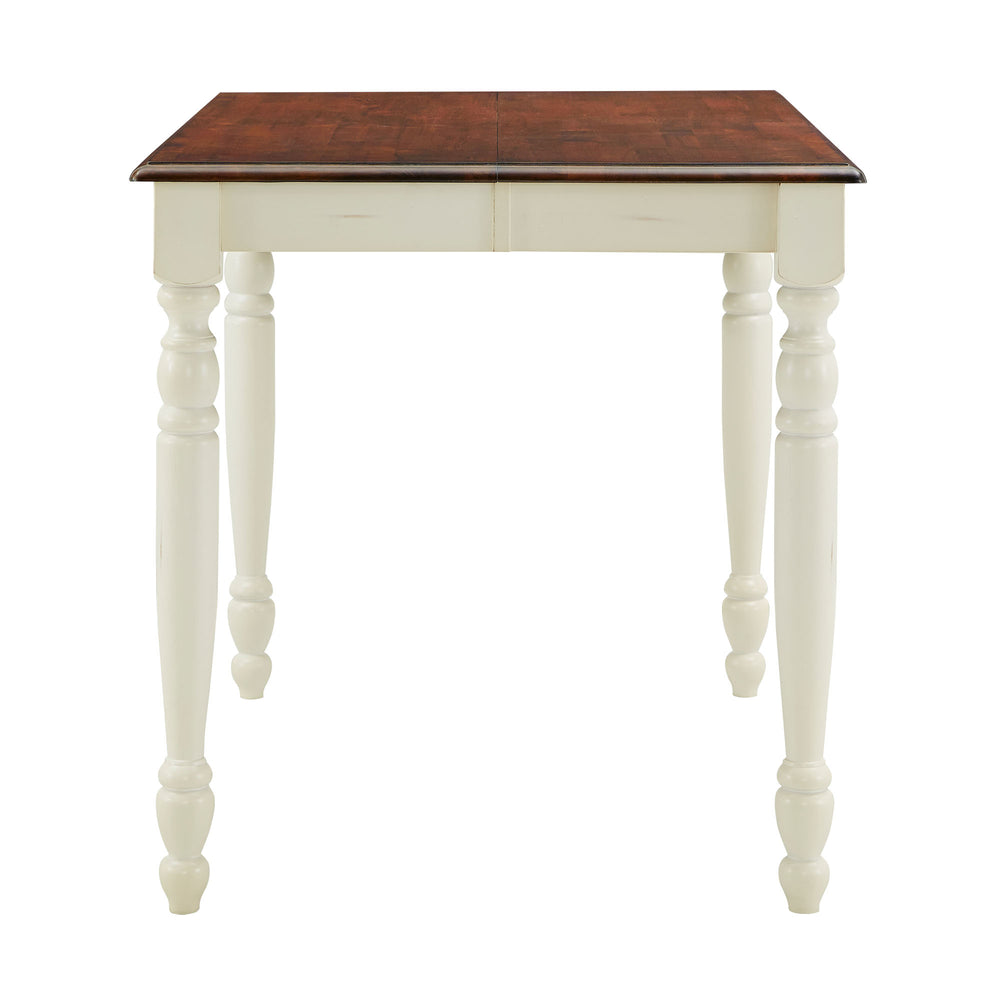 Homelegance Austin Solid Rubberwood Counter Dining Table with Distressed Finish for Kitchen Spaces Antique White / Cherry 1393W-36(MTL)