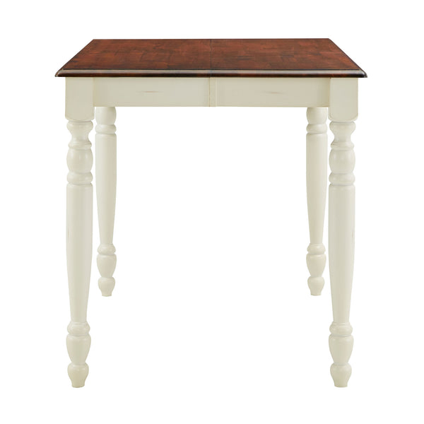 Austin Solid Rubberwood Counter Dining Table with Distressed Finish for Kitchen Spaces