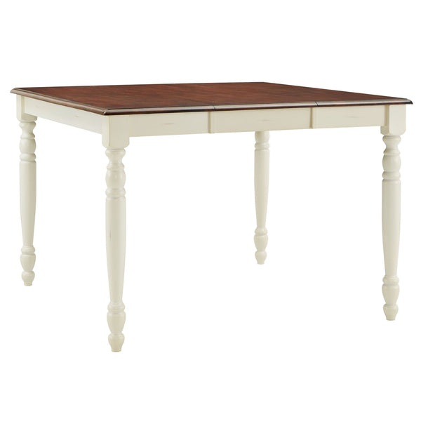 Austin Solid Rubberwood Counter Dining Table with Distressed Finish for Kitchen Spaces