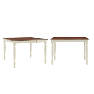 Austin Solid Rubberwood Counter Dining Table with Distressed Finish for Kitchen Spaces