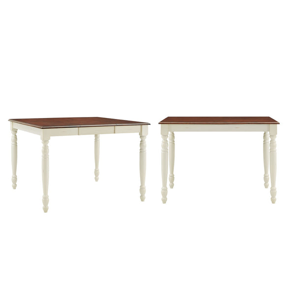Austin Solid Rubberwood Counter Dining Table with Distressed Finish for Kitchen Spaces