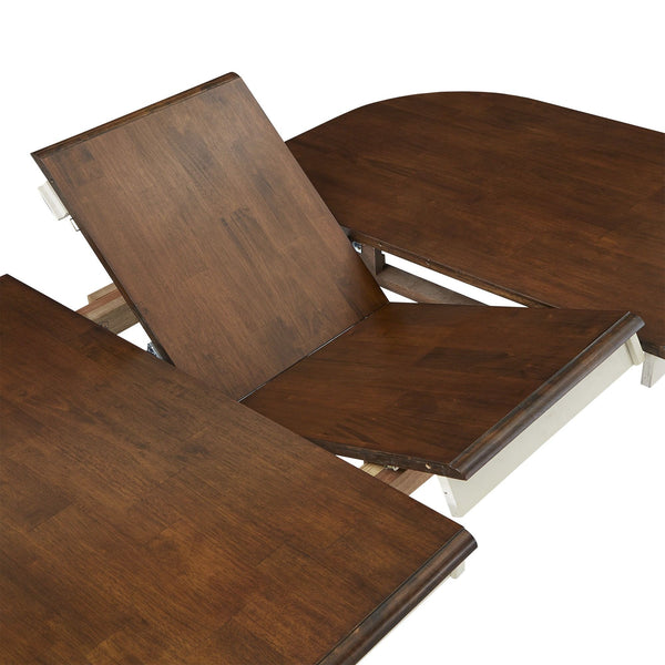 Austin Extendable Rubberwood Dining Table with Turned Legs and Farmhouse Style Design