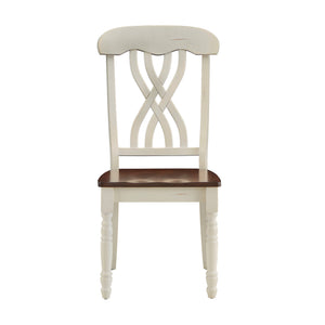Homelegance Austin Solid Rubberwood Dining Chair Set with Carved Back and Turned Legs Classic Style Antique White / Cherry 1393WS(3A)