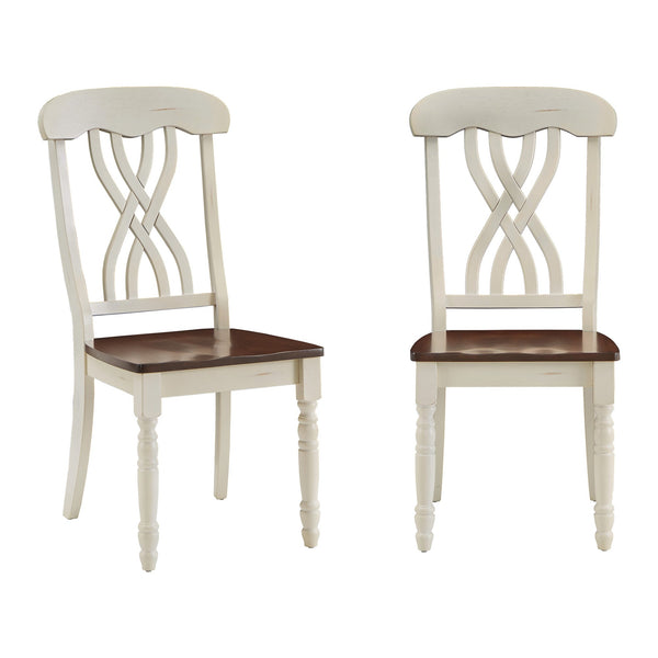 Austin Solid Rubberwood Dining Chair Set with Carved Back and Turned Legs Classic Style