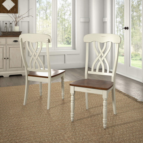 Austin Solid Rubberwood Dining Chair Set with Carved Back and Turned Legs Classic Style
