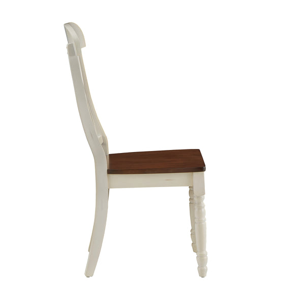 Austin Solid Rubberwood Dining Chair Set with Carved Back and Turned Legs Classic Style