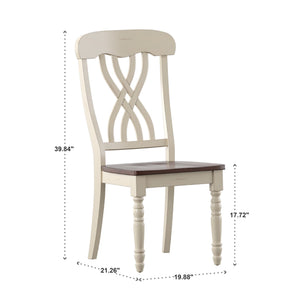 Austin Solid Rubberwood Dining Chair Set with Carved Back and Turned Legs Classic Style