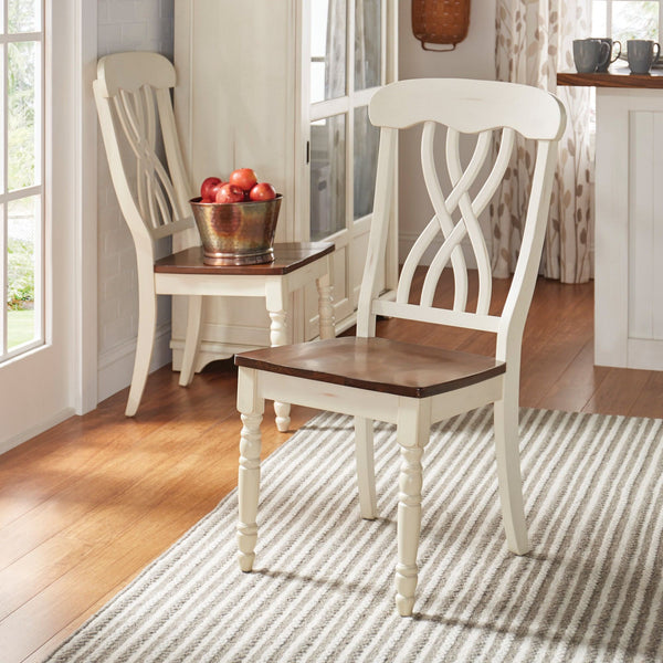 Austin Solid Rubberwood Dining Chair Set with Carved Back and Turned Legs Classic Style
