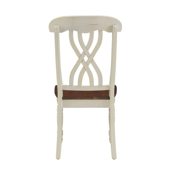 Austin Solid Rubberwood Dining Chair Set with Carved Back and Turned Legs Classic Style