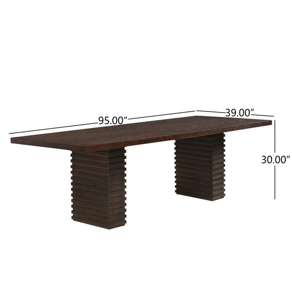 English Elm Christopher Knight Home® - 95Inches Espresso Dining Table - Modern Industrial Design For 6-10 Guests, Solid Wood & Durability N771P346933O_N771P346934O