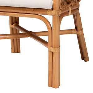 Baxton Studio bali Bali Carolyn Bohemian Rattan Dining Chair - Handcrafted Island Charm with Comfortable Cushioned Seat Carolyn-Light Honey Rattan Cushioned-DC