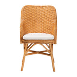 bali & pari Celsie Bohemian Light Honey Rattan Dining Chair