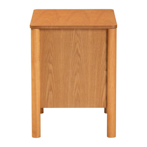 Baxton Studio Baxton Studio Japandi Nightstand - Golden Brown Wood, Distressed Rattan Drawers for Modern Charm MG9006-5703R Rattan/NTOak1203-2D-Nightstand