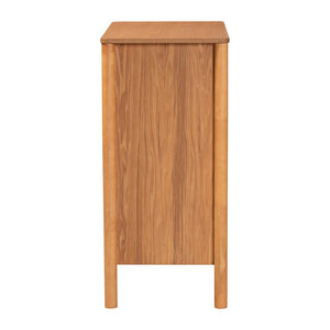 Baxton Studio Baxton Jenn Japandi 4-Drawer Chest - Distressed Rattan, Soft-Close Drawers, Modern Storage Solution MG9006-5703R Rattan/NTOak1203-4D-Chest