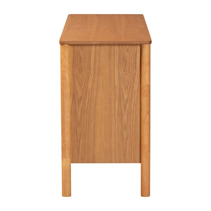 Baxton Studio Baxton Studio Japandi 6-Drawer Dresser in Golden Brown Wood with Distressed Rattan for Elegant Storage MG9006-5703R Rattan/NTOak1203-6D-Dresser