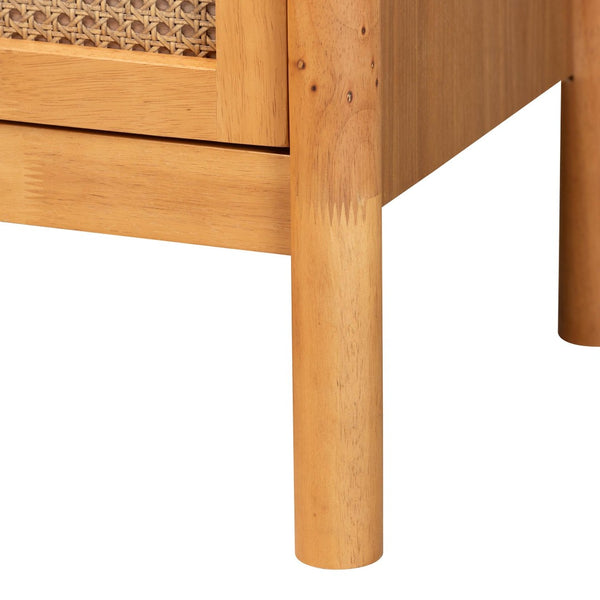 Baxton Studio Baxton Studio Japandi 6-Drawer Dresser in Golden Brown Wood with Distressed Rattan for Elegant Storage MG9006-5703R Rattan/NTOak1203-6D-Dresser