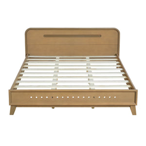 English Elm Christopher Knight Home® - Pine Solid Wood Queen Bed - Rustic Yellow Finish, Easy Assembly, No Box Spring Needed, Sturdy Design N770P291028N_N770P291029N