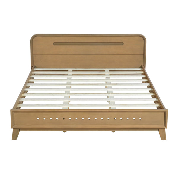 English Elm Christopher Knight Home® - Pine Solid Wood Queen Bed - Rustic Yellow Finish, Easy Assembly, No Box Spring Needed, Sturdy Design N770P291028N_N770P291029N