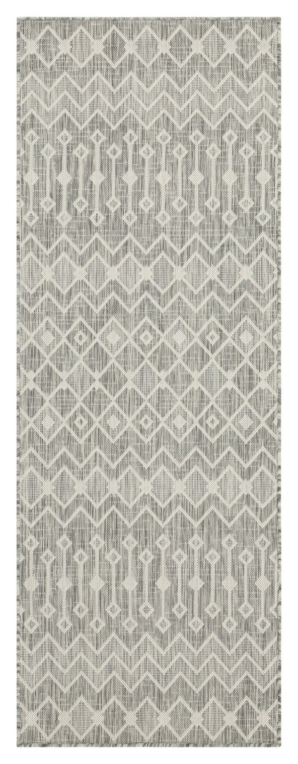 English Elm Sunshine Silver Indoor/Outdoor Area Rug - Durable 2'7" X 7'3" Flatweave For High-Traffic Spaces B186P198915-GIGA