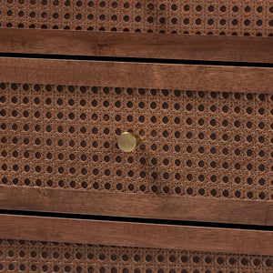 Baxton Studio Baxton Studio Alyssa Japandi 6-Drawer Dresser - Walnut Brown Wood with Woven Rattan Accents SW8000-86D6D-Walnut-Dresser