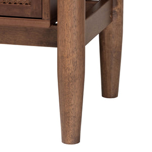 Baxton Studio Baxton Studio Alyssa Japandi 6-Drawer Dresser - Walnut Brown Wood with Woven Rattan Accents SW8000-86D6D-Walnut-Dresser