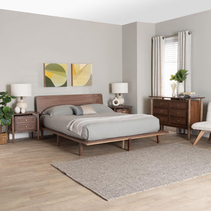 Baxton Studio Baxton Studio Alyssa Japandi Walnut Brown Bedroom Set - Modern Minimalist Design & Storage Solutions Queen 4-Piece SW8598-Walnut-4PC Queen Bedroom set