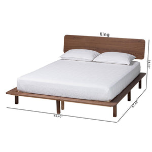 Baxton Studio Baxton Studio Alyssa Japandi Wood Platform Bed - Modern Design with Sturdy Support for Tranquil Sleep Queen SW8598-Walnut-Queen