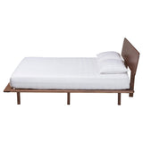 Baxton Studio Alyssa Japandi Walnut Brown Wood King Size Platform Bed