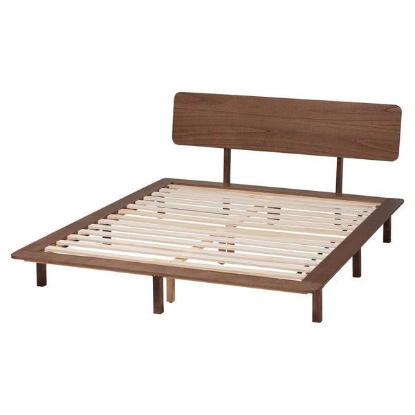Baxton Studio Baxton Studio Alyssa Japandi Wood Platform Bed - Modern Design with Sturdy Support for Tranquil Sleep Queen SW8598-Walnut-Queen