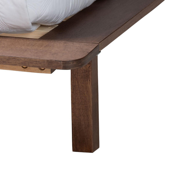 Baxton Studio Baxton Studio Alyssa Japandi Wood Platform Bed - Modern Design with Sturdy Support for Tranquil Sleep Queen SW8598-Walnut-Queen