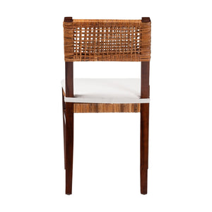 Baxton Studio bali Bali Dameka Bohemian Dining Chair in Light Honey Rattan & Dark Brown Wood – Handcrafted Comfort & Style MD-39656 Afzal-Brown/Rattan Honey-DC