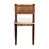 bali & pari Dameka Bohemian Light Honey Rattan and Dark Brown Wood Dining Chair