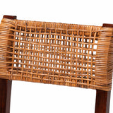 bali & pari Dameka Bohemian Light Honey Rattan and Dark Brown Wood Dining Chair