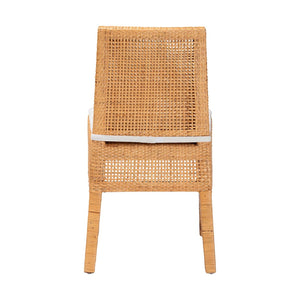 Baxton Studio bali Morris Bohemian Light Honey Rattan Dining Chair - Handcrafted Comfort & Rustic Elegance MD-39688 Morris-Mahogany/Rattan Honey-DC
