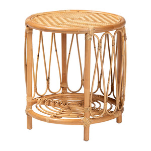 bali & pari Berilo Bohemian Light Honey Rattan End Table