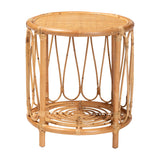 bali & pari Berilo Bohemian Light Honey Rattan End Table