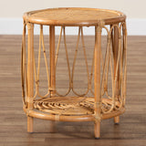 bali & pari Berilo Bohemian Light Honey Rattan End Table