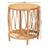 bali & pari Berilo Bohemian Light Honey Rattan End Table