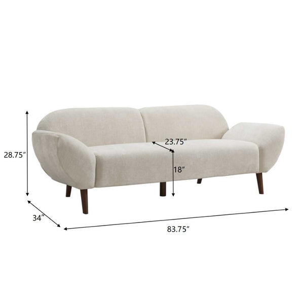English Elm 83.5 In. Three Seat Boucle Sofa with Looped Texture and Lumbar Support for Living Rooms N773IS00035B