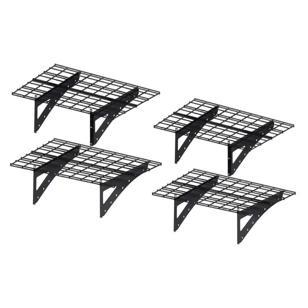 English Elm 23.6*35.4 Heavy Duty Steel Wall Shelves Matte Black Set of 4 for Garage Storage W1831P388526