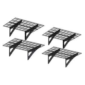 English Elm 23.6*35.4 Heavy Duty Steel Wall Shelves Matte Black Set of 4 for Garage Storage W1831P388526