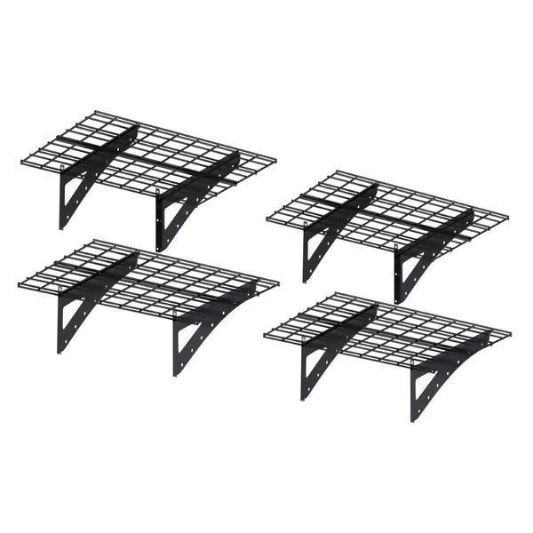 English Elm 23.6*35.4 Heavy Duty Steel Wall Shelves Matte Black Set of 4 for Garage Storage W1831P388526